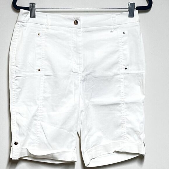 Chico's Pants - NWT Chico s Comfort Utility Convertible Bermuda Slim Short White Womens SZ 00